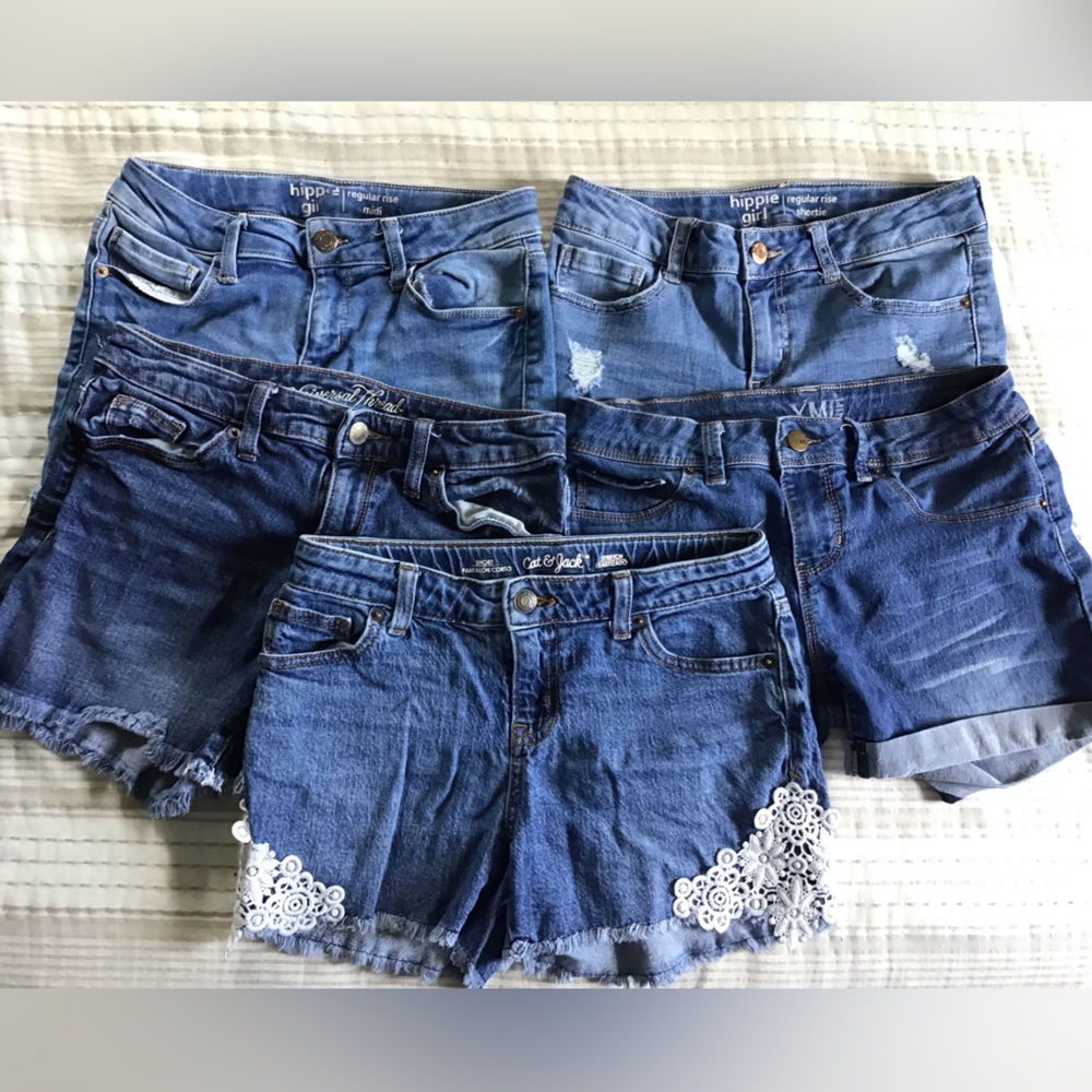 Lot of 5 Denim Shorts - Girls size 10/12